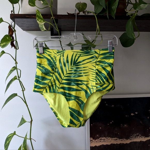 aerie Other - Aerie High Waisted Palm Leaf Print Bikini Bottom